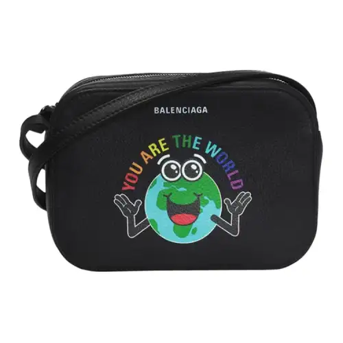 Balenciaga Cow Leather Shoulder Bag Women's Black