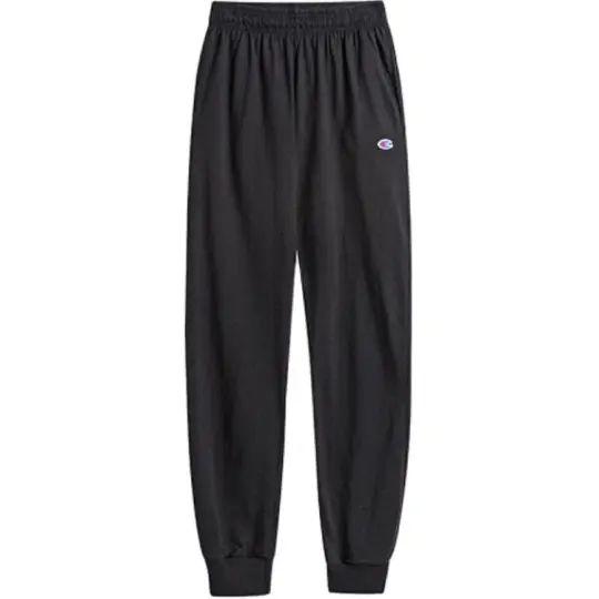 Champion Knitted Sweatpants Men's Black Moderate Cuffed Pants
