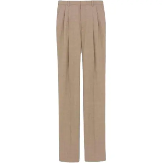 SAINT LAURENT High Waist Straight Leg Trousers