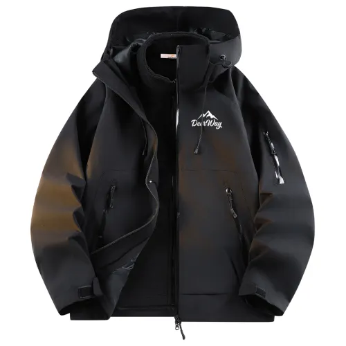 DEERWAY Travel sports removable liner for leisure, comfortable waterproof long-sleeve with hood, windproof wear-resistant keep warm jacket for men and women, American style, with your logo imprint, three-in-one, oversize, wide color palette