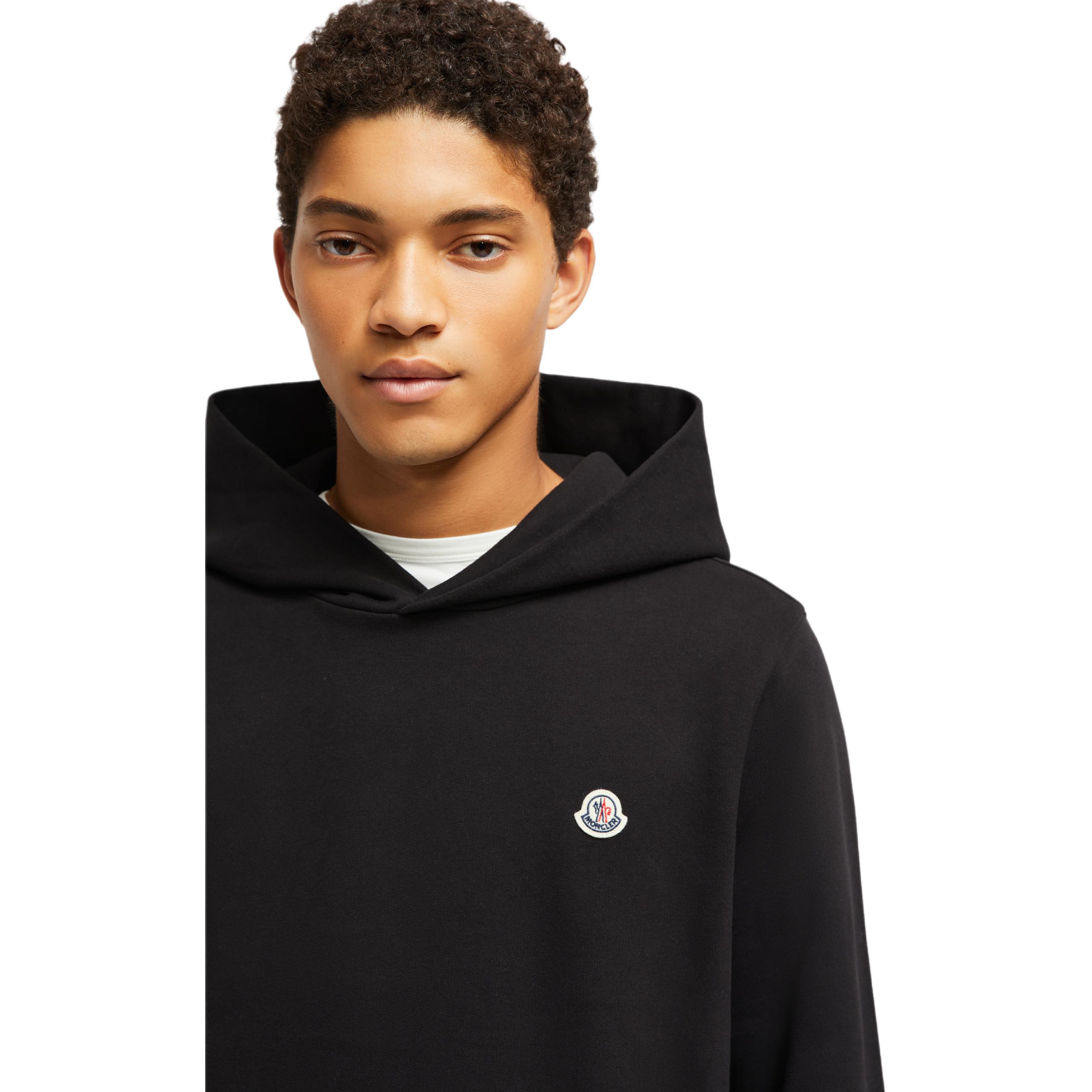 Мужское худи Moncler с логотипом (черное) — Черный — фото 6
