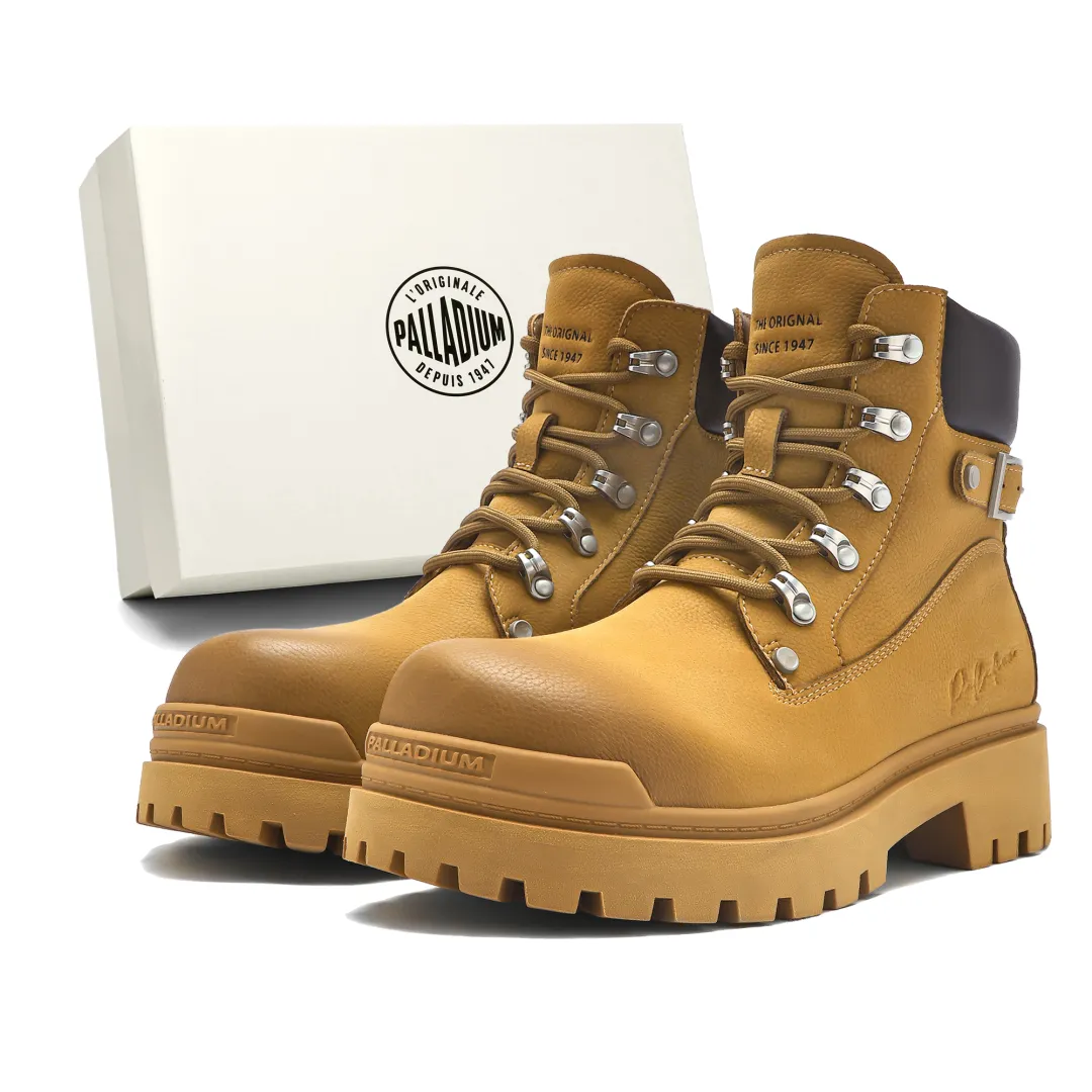 Palladium Combat Boots Unisex Yellow Brown, Black, White