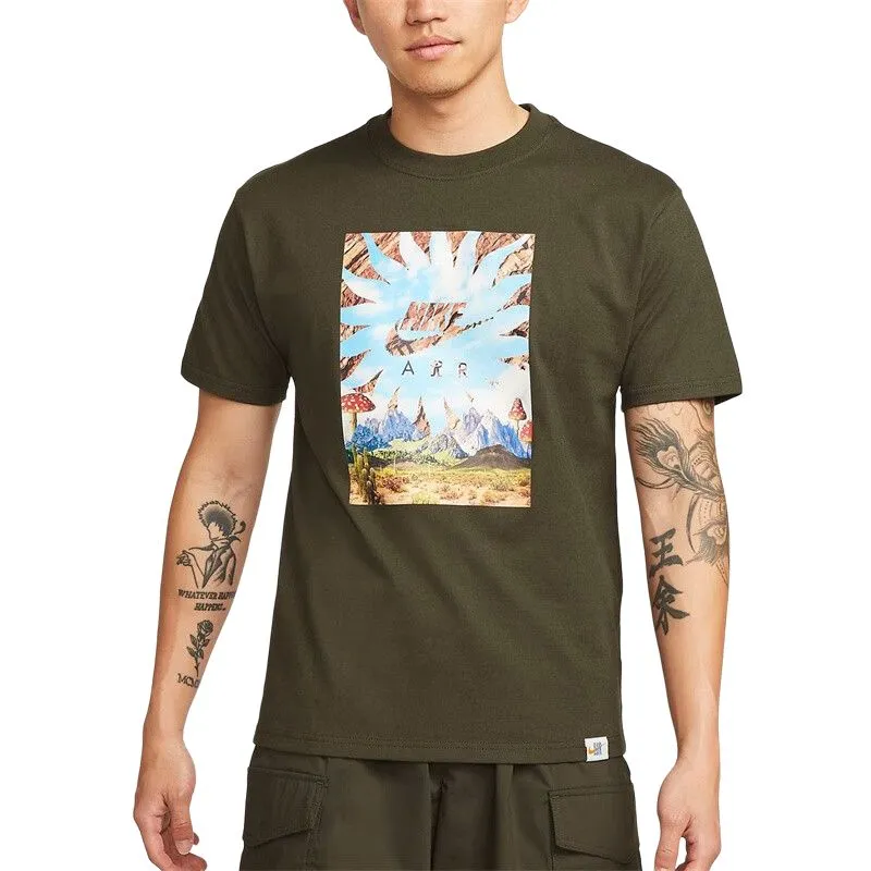 Nike Drop Shoulder Sleeve T-Shirt Men's Green