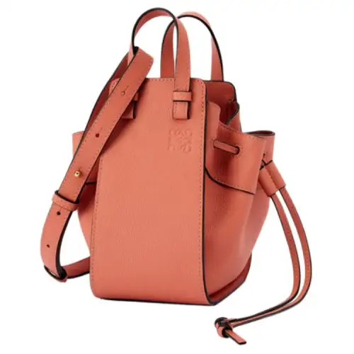 LOEWE Hammock Pebble Texture Calfskin Handbag Mini Women's Pink