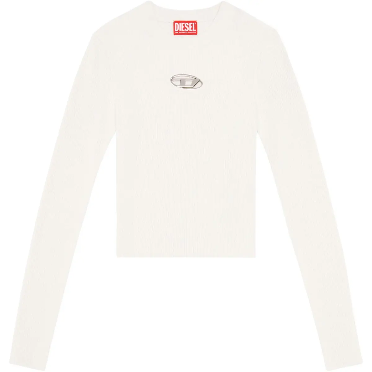 DIESEL M Valary Logo Plaque Cropped Ribbed Top