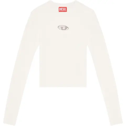 DIESEL M Valary Logo Plaque Cropped Ribbed Top