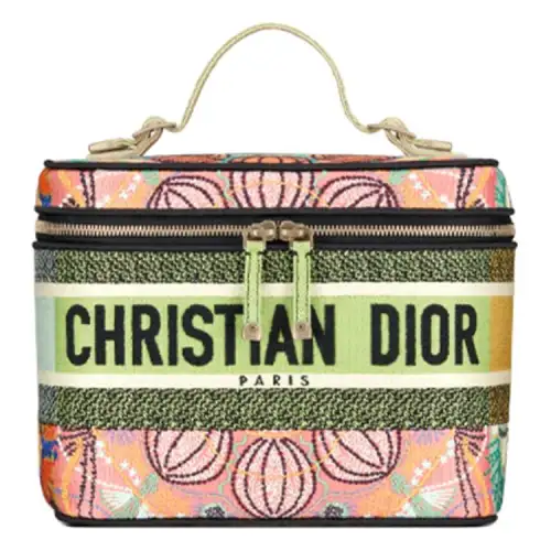 DIOR Travel Canvas Handbag Women's Patchwork Multicolor