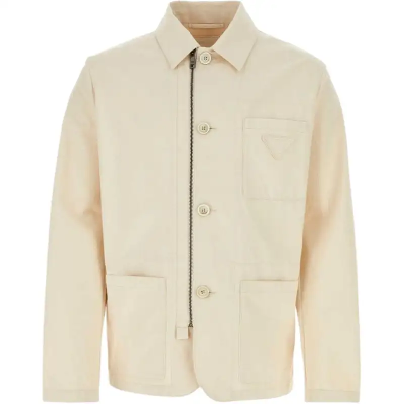 Prada herringbone cotton shirt jacket