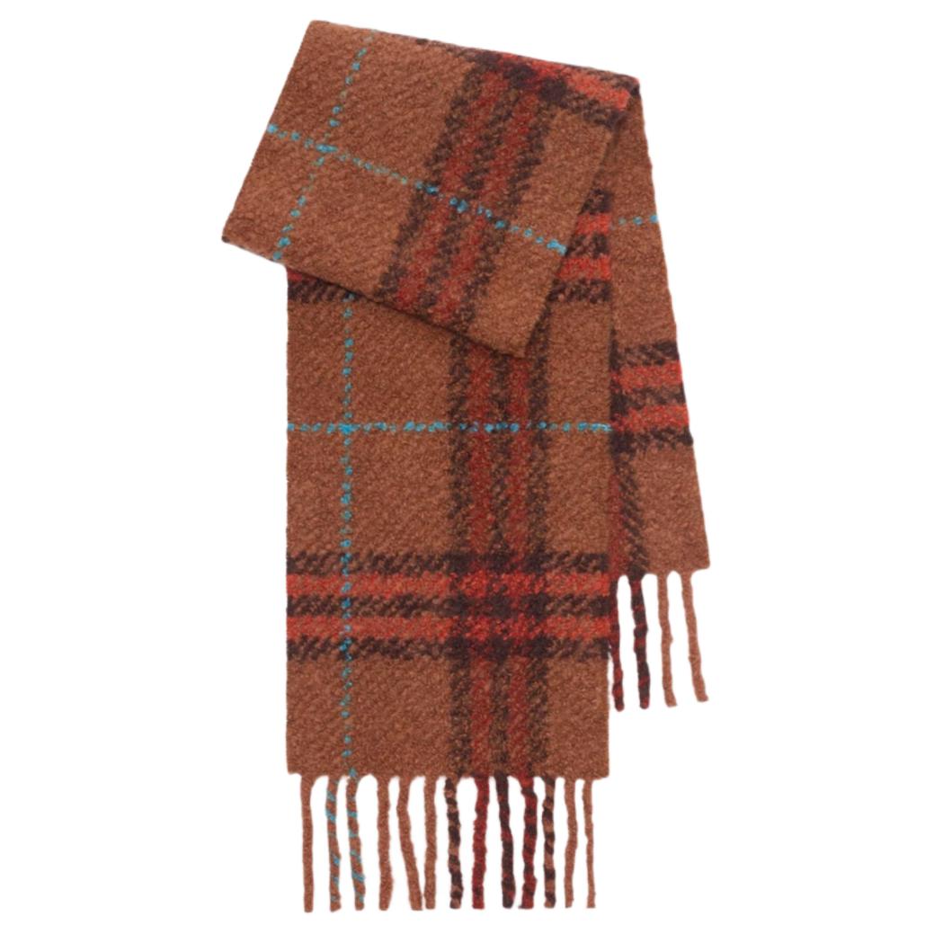 Женский шарф Burberry Fringe Wool Scarf (коричневый)