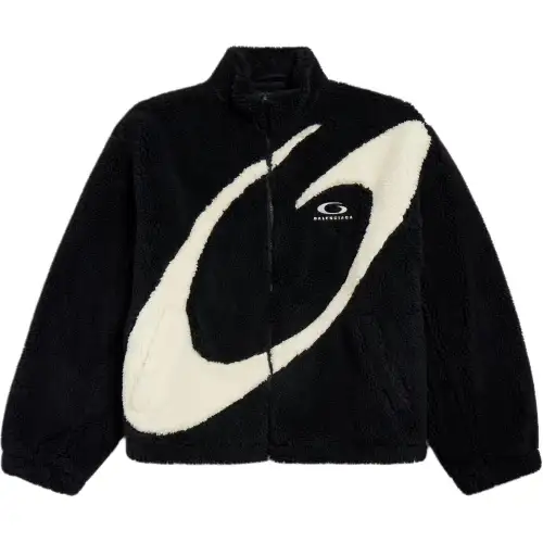 Balenciaga Logo Embroidered Teddy Jacket