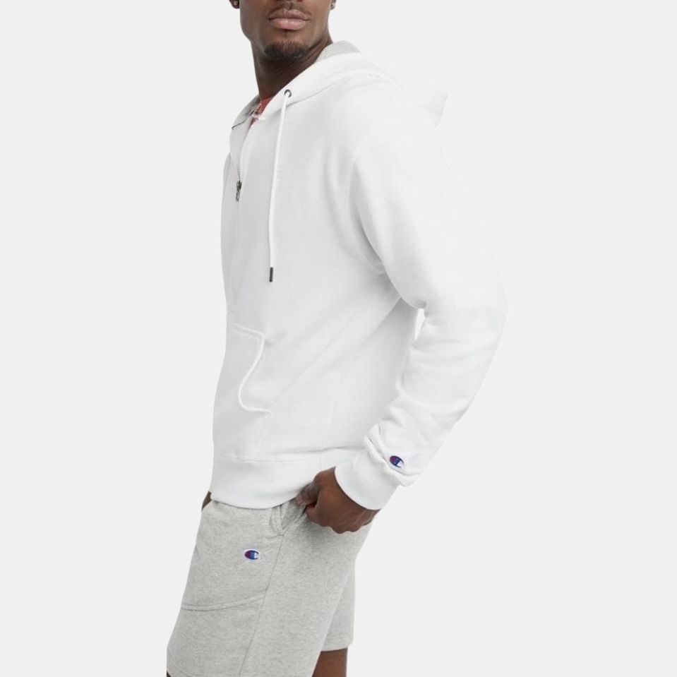 Champion Double Label Embroidery Zipper Hooded Thickened Sweatshirt Loose Fit Elastic Cuff Fleece Lined Sweatpants