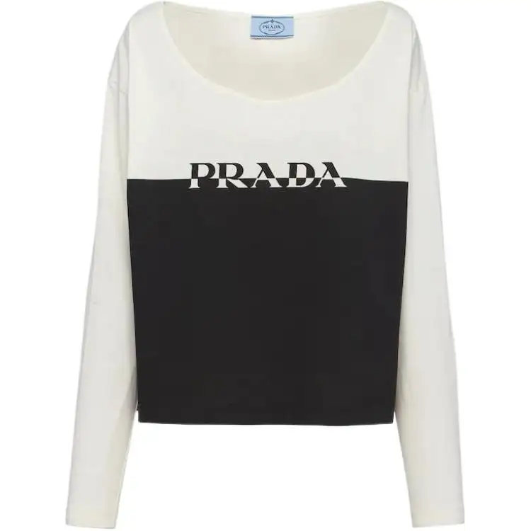 PRADA T Shirts Women's Black Crew Neck Moderate Straight Fit