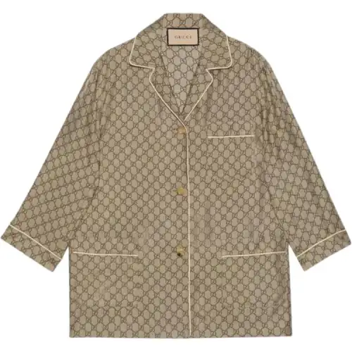 Gucci Gg Supreme print silk shirt