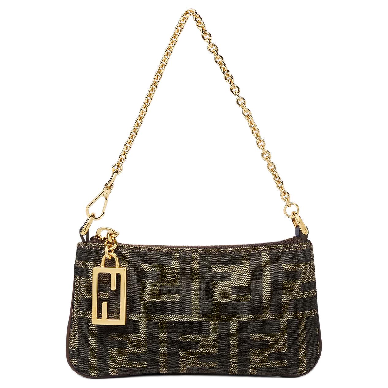 Женская сумка Fendi Baguette Mini (коричневая)