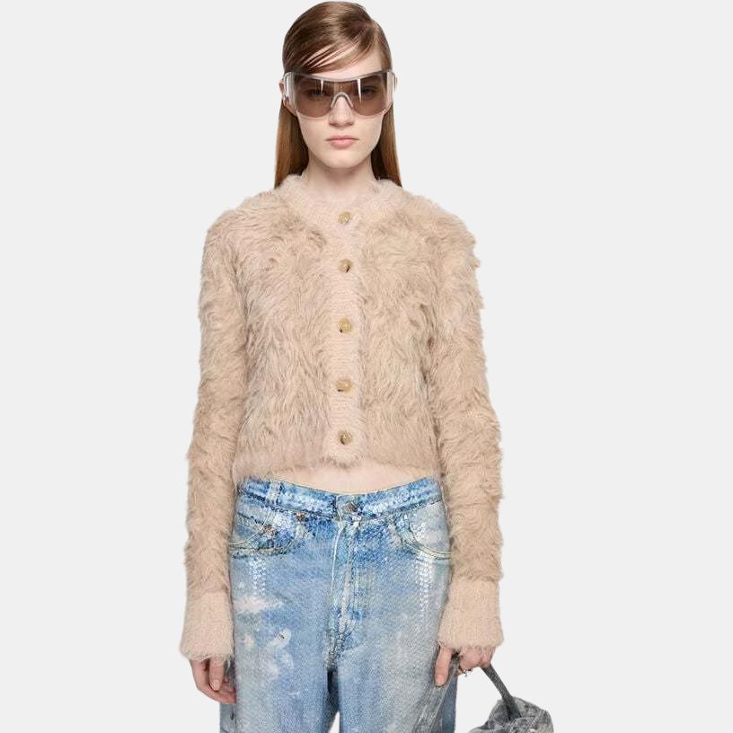 Женский кардиган Acne Studios (коричневый) — фото 2
