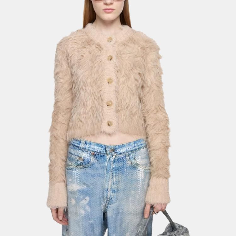 Женский кардиган Acne Studios (коричневый) — фото 3