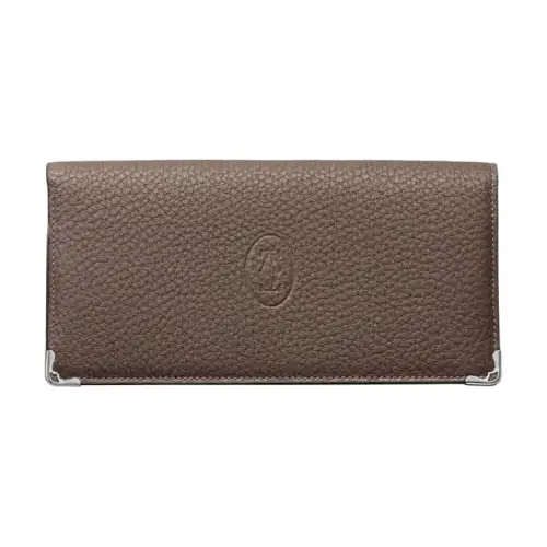 CARTIER Grain Calfskin Wallet Men's Taupe