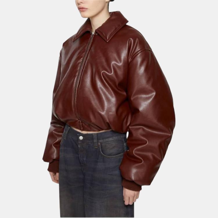 Женская куртка Acne Studios (бордовая) — фото 3