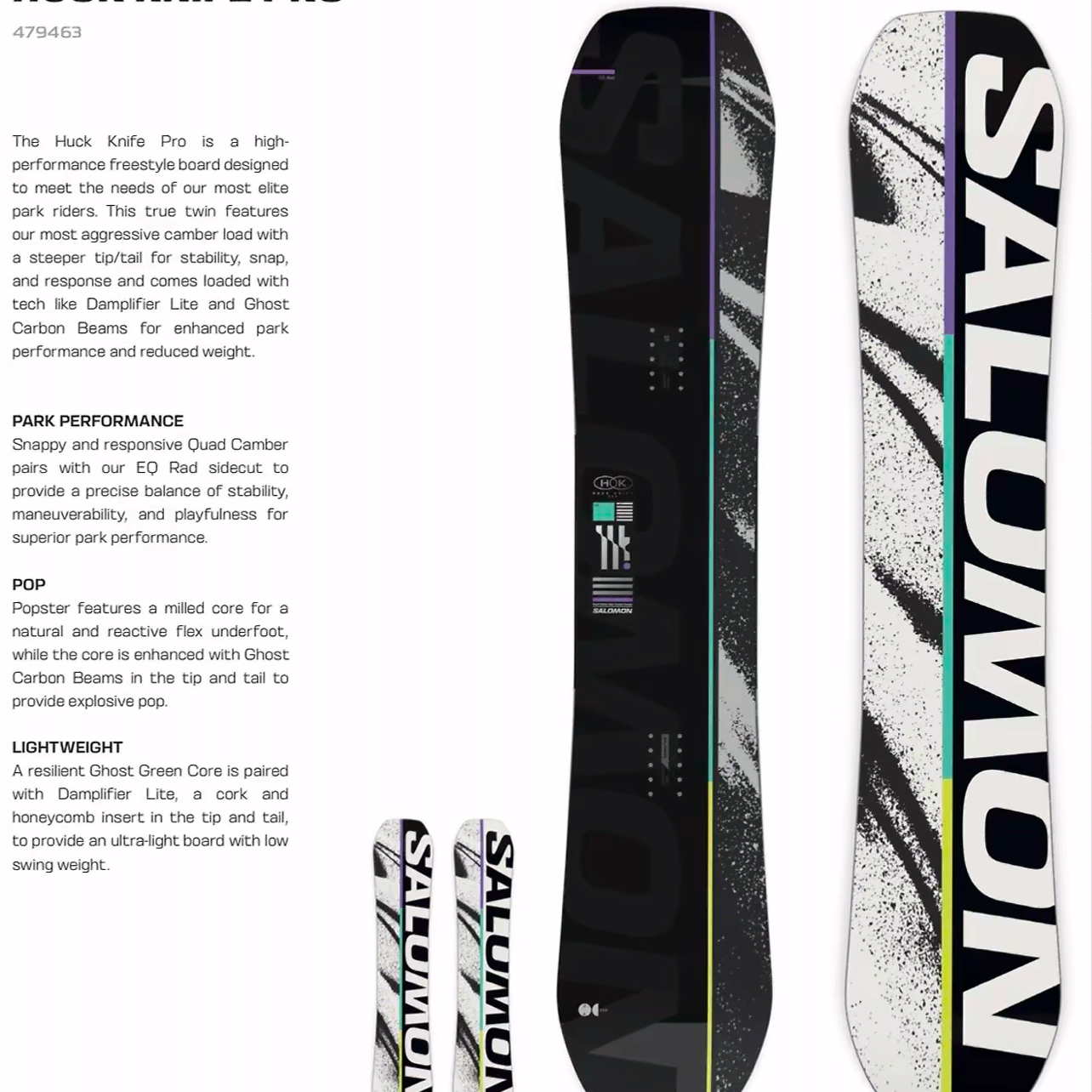 Сноуборд SALOMON Huck knife pro CAMBER (разноцветный) — фото 4