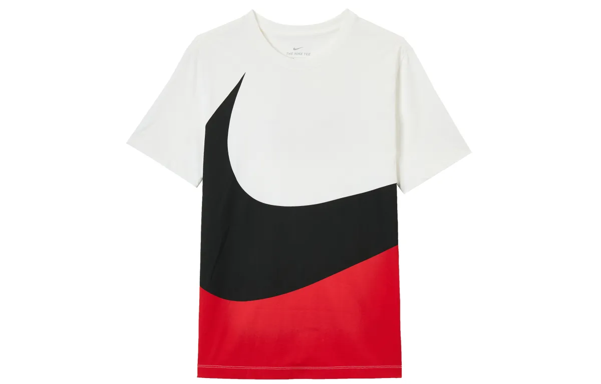Nike T-Shirts Men's White Crew Neck Moderate Straight Fit