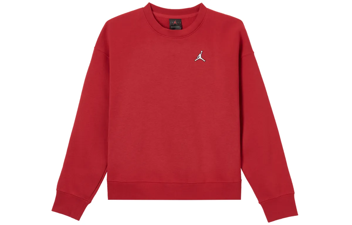 Jordan Sweatshirts Women's Red Crew Neck Moderate Regular