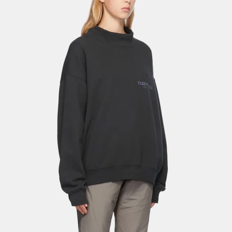 Худи Fear of God Essentials SS20 Black Mock Neck Sweatshirt (черный) — фото 4