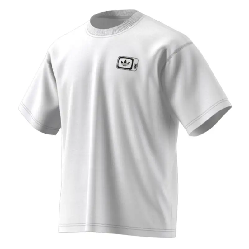 Adidas Originals T Shirts Unisex White Crew Neck Moderate Straight Fit