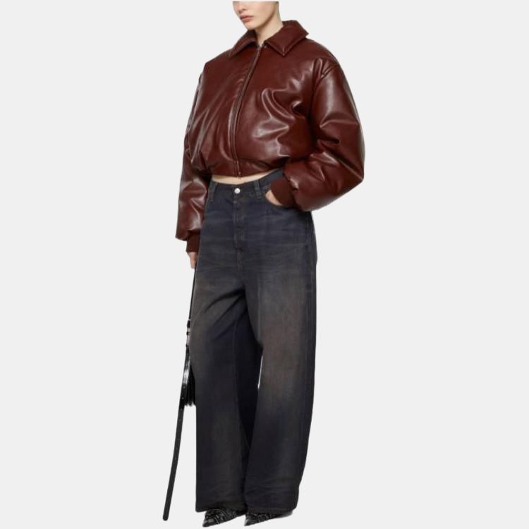Женская куртка Acne Studios (бордовая) — фото 4