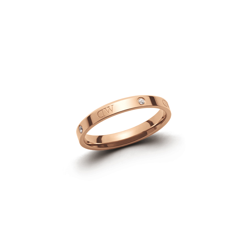 Daniel Wellington Daniel Wellington star ring dw zircon inlay exquisite light luxury pair of rings single ring ring men and women same style couple model rose gold simple plain ring romantic girlfriend
