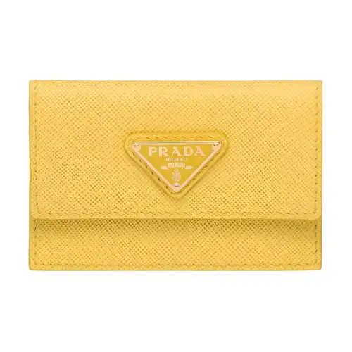 PRADA Saffiano Leather Card Holder Card Holder Women's Sunlight Yellow