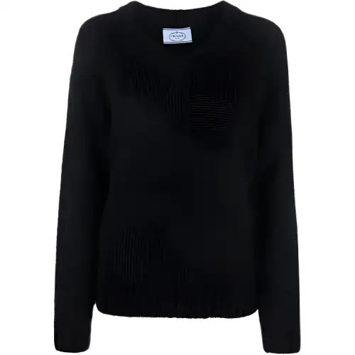 PRADA Sweaters Women's Black V Neck Moderate Other