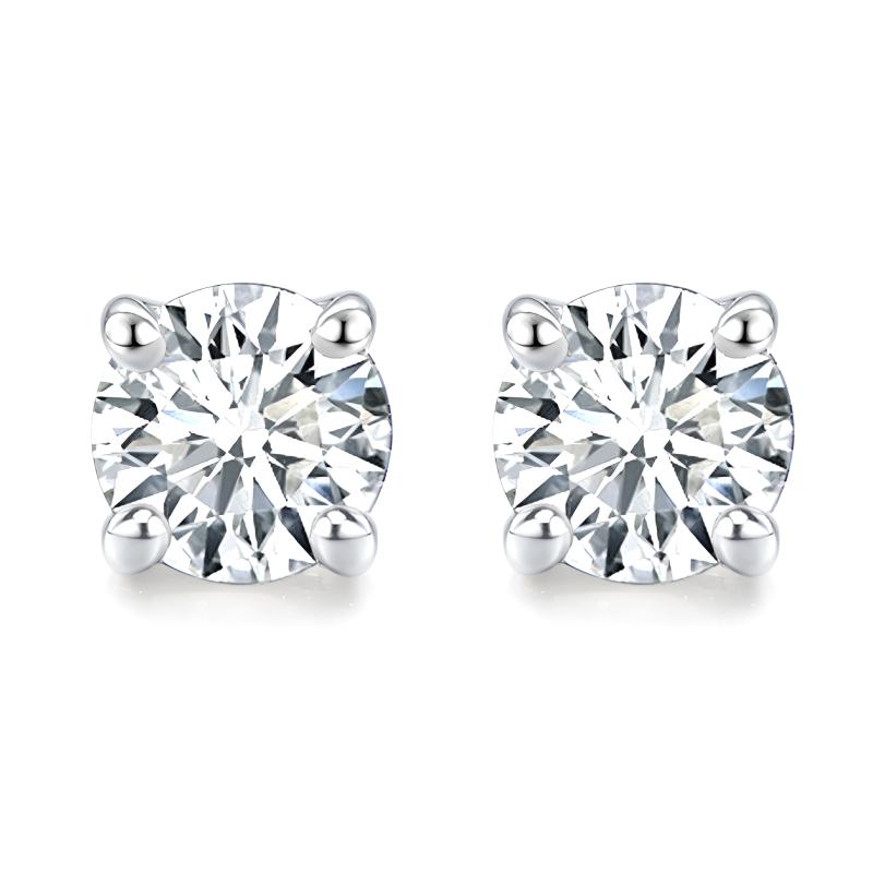 Platinum classic universal artificial earrings, platinum 950 sample, light luxury style, simple and elegant design