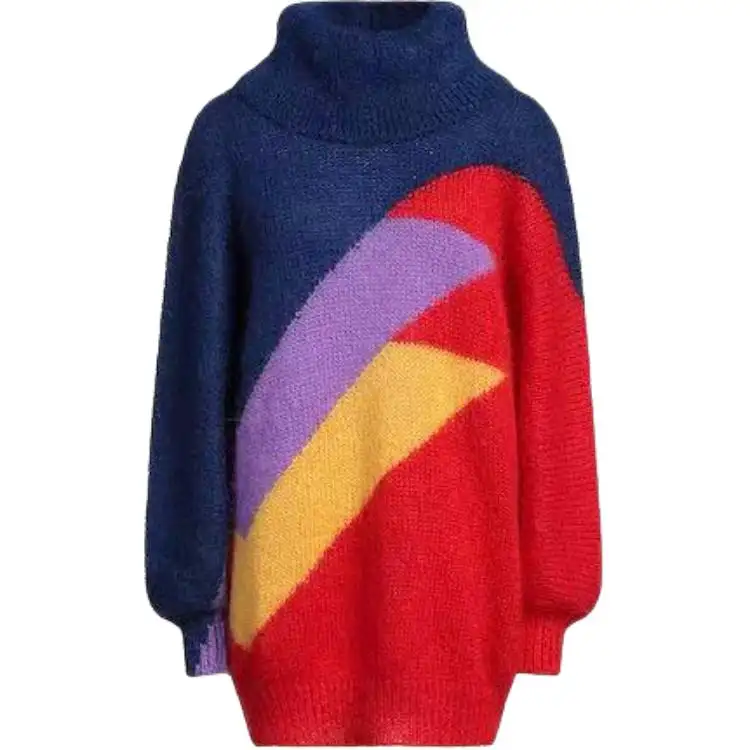 【Previous Season】chevron-pattern mock-neck jumper