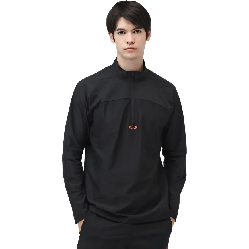 Oakley T Shirts Men's Black Stand Collar Moderate Straight Fit