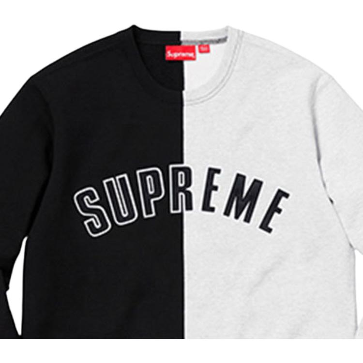 Худи Supreme FW18 Split Crewneck Sweatshirt (черно-белое) — фото 3