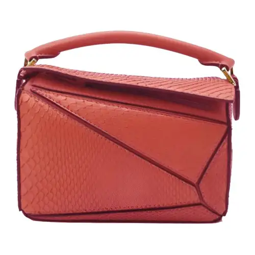 LOEWE Puzzle Cow Leather Puzzle Bag, Shoulder Bag, Crossbody Bag, Handbag Small Women's Red