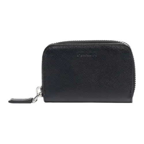 PRADA Textured Leather Key Pouch Men's Black