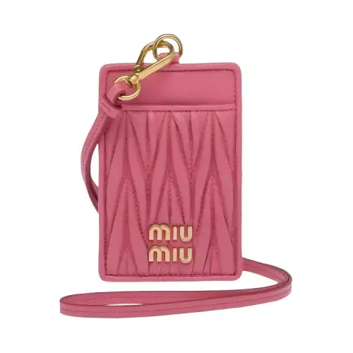 MIU MIU Nappa Leather Card Holder Women's Pink