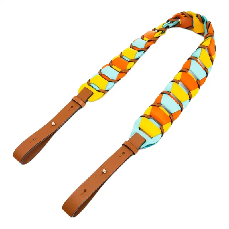 LOEWE Cow Leather Loop Buckle Strap Women's Orange/Aqua Blue