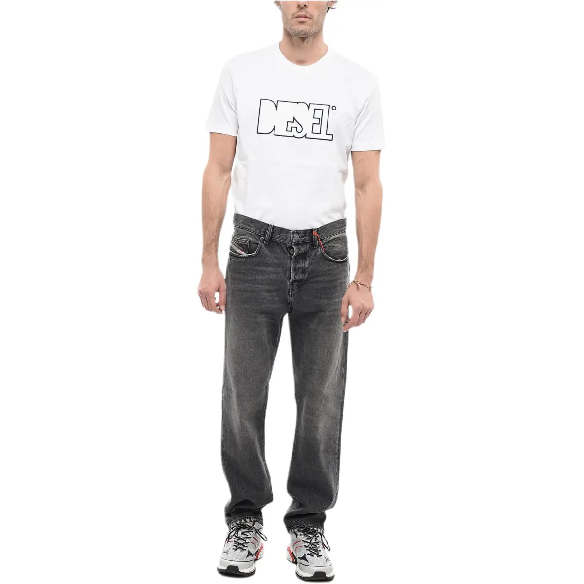 DIESEL Jeans Men's Gray Moderate Straight Fit Pants