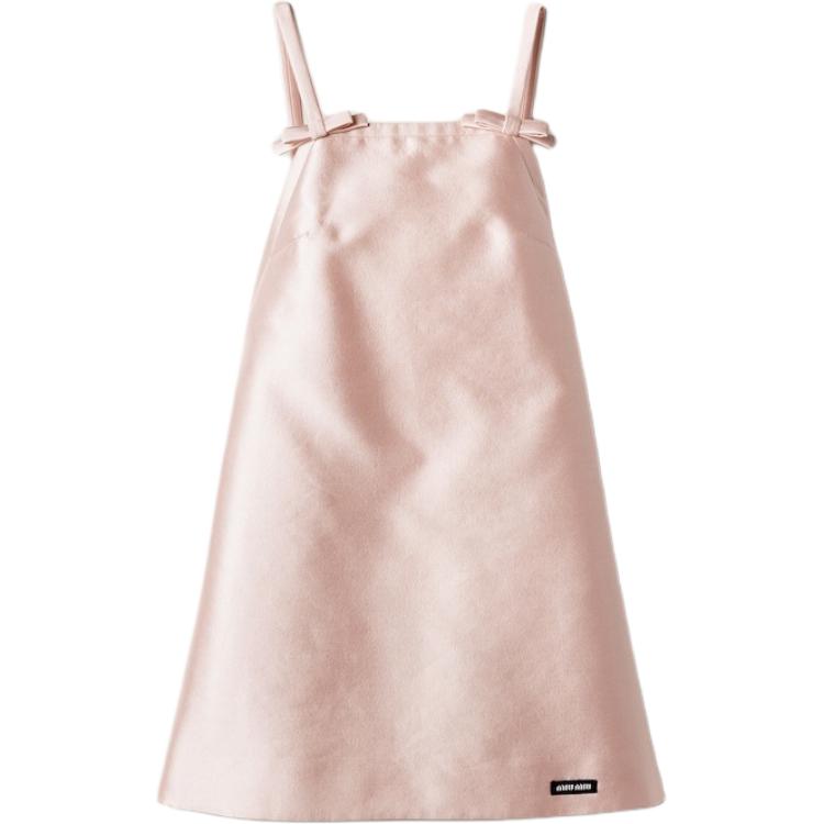 Женское платье MIU MIU Silk-Wool Slip Dress (розовое)