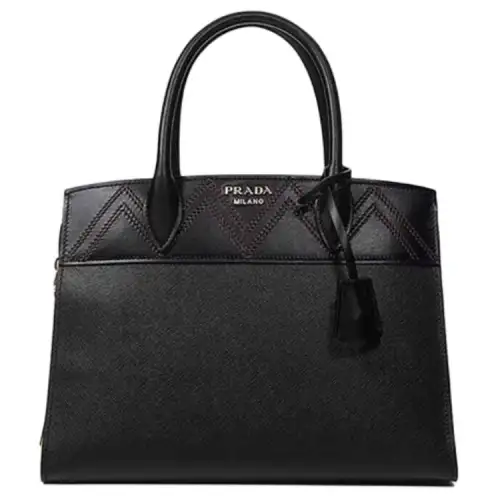 PRADA Saffiano Leather Handbag Women's Black