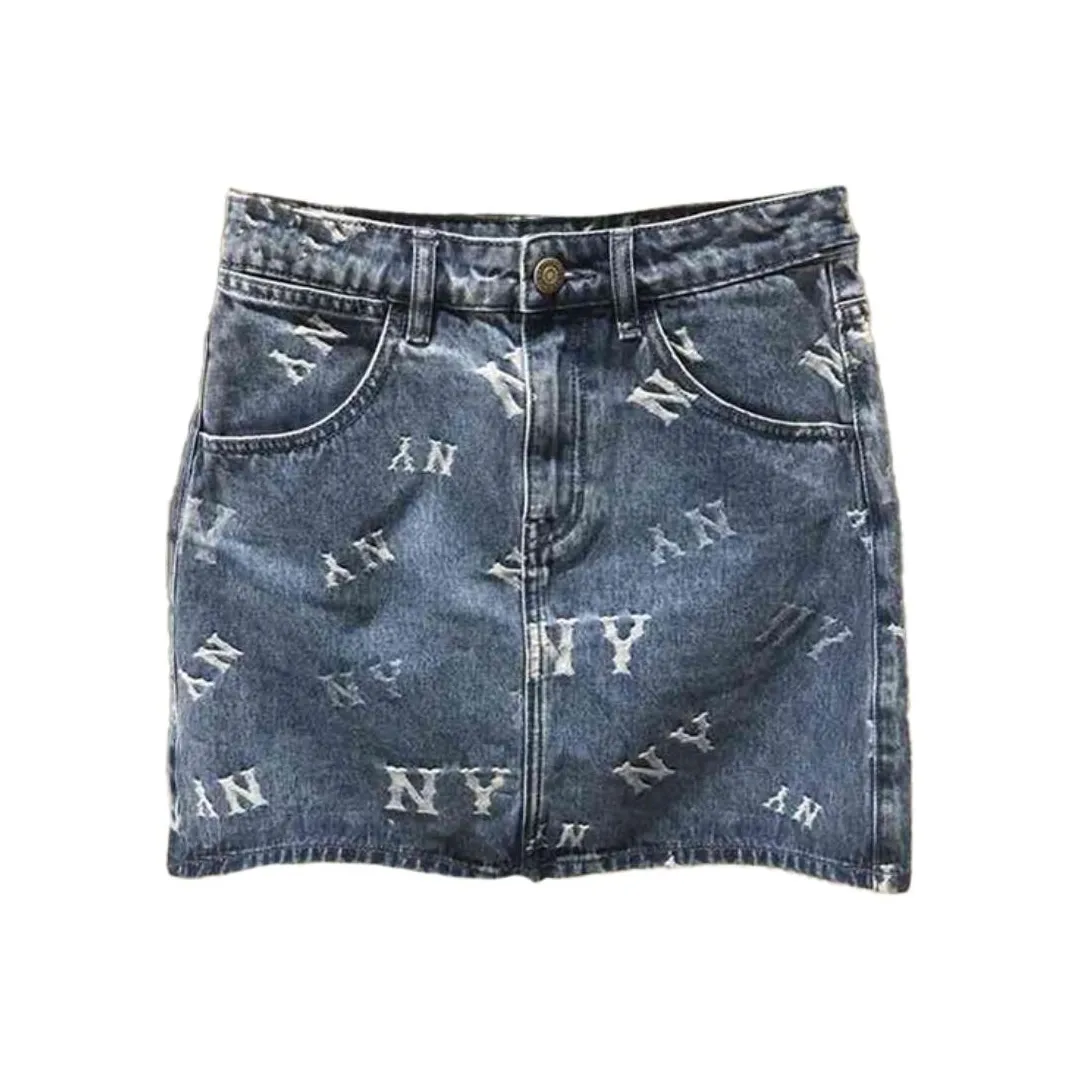 MLB Denim Short Skirts Women's Blue