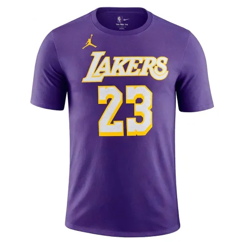Jordan Jordan Statement NBA Los Angeles Lakers LeBron James No. 23 round neck pullover short-sleeved T-shirt men's style