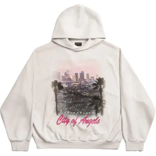 Balenciaga City Of Angels Motif Printed Hoodie
