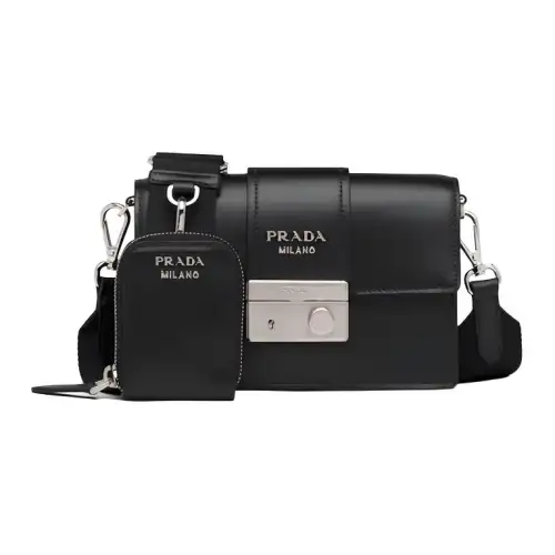 PRADA Leather Crossbody Bags Women's Black