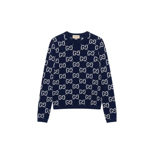 GUCCI GG All Over Crewneck Sweater Navy