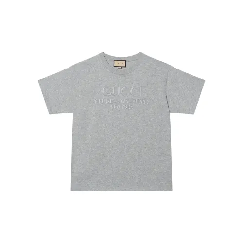 GUCCI T Shirts Men's Gray Crew Neck Moderate Straight Fit