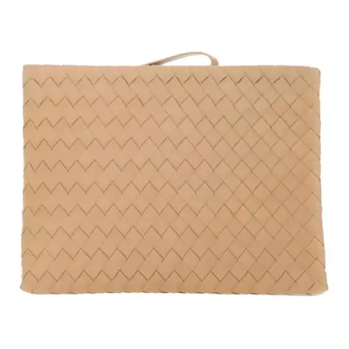 Bottega Veneta Intrecciato Wristband Sheepskin Handbag Clutch Unisex Beige Yellow