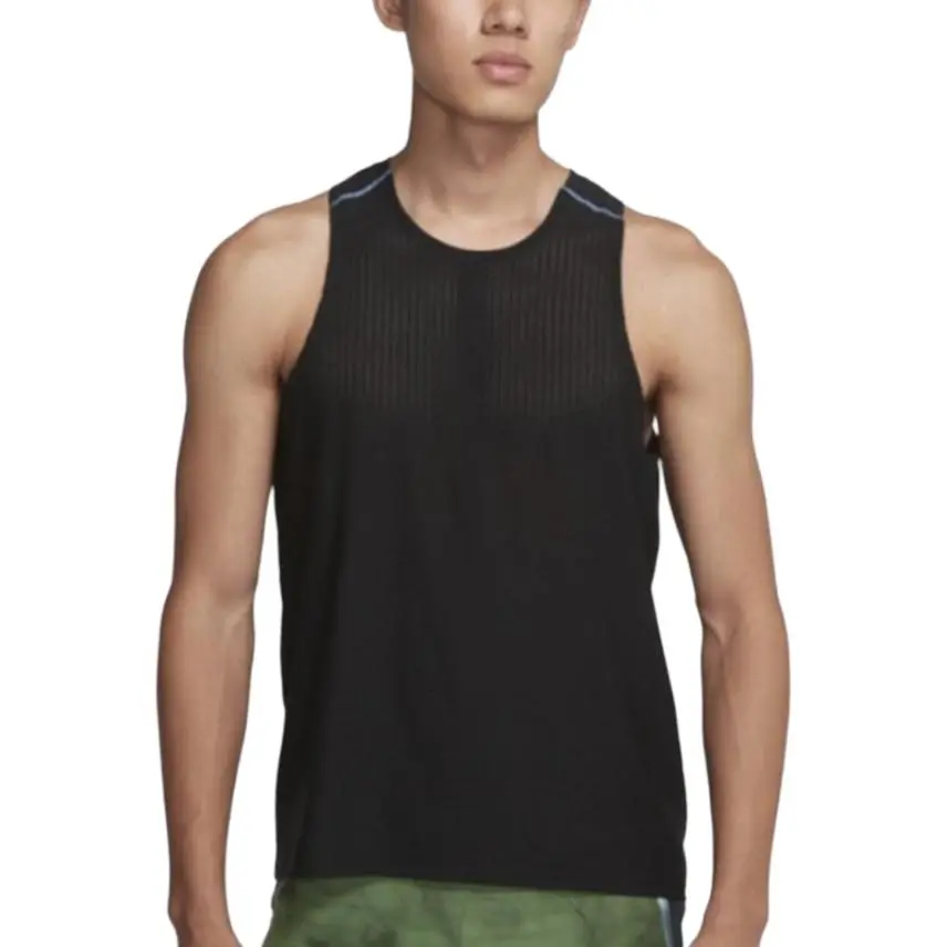 Nike Tank Tops Men's Black Crew Neck Moderate Straight Fit